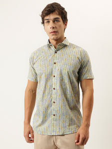 Millennial Men Pista Printed Cotton Half Sleeve Shirts