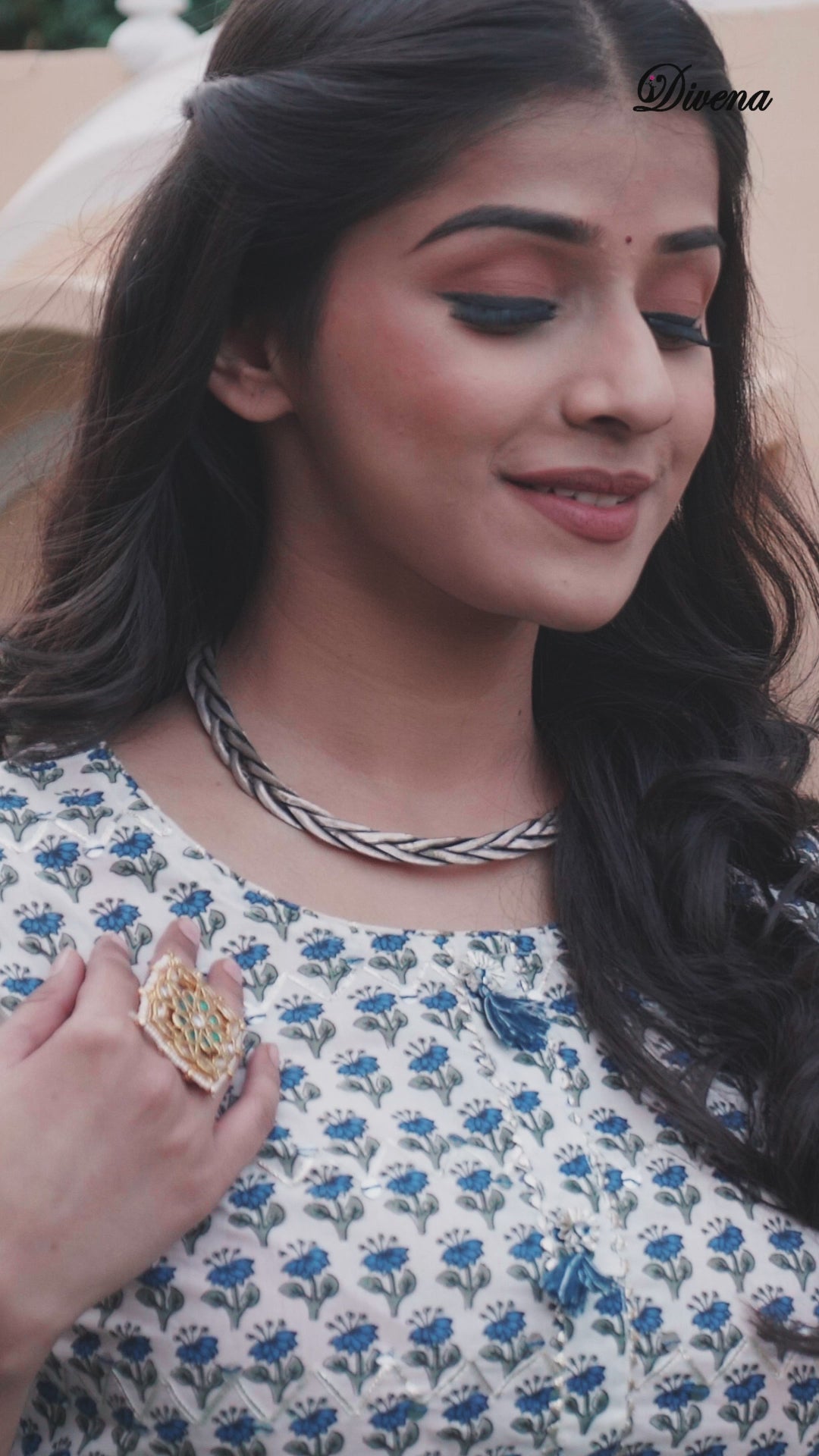 Divena White Gota Work Kurta with Palazzo Set
