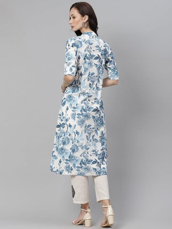 Divena Floral Print Cotton Kurta - divena world