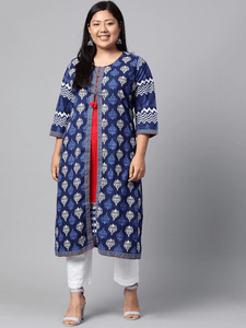Plus Size Silk Indian Dress Ethnic Motifs Printed Gotta Patti