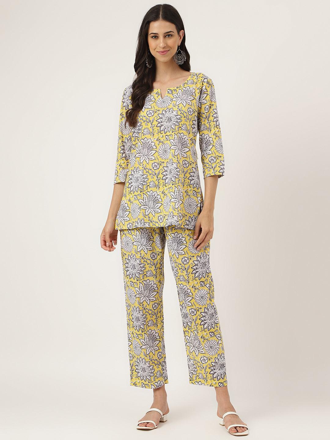 Yellow Printed Loungewear/Nightwear — view 1
