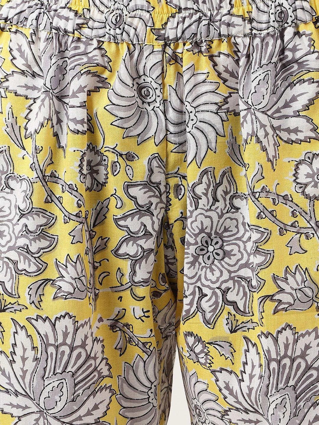Divena Yellow Printed Loungewear/Nightwear - divena world