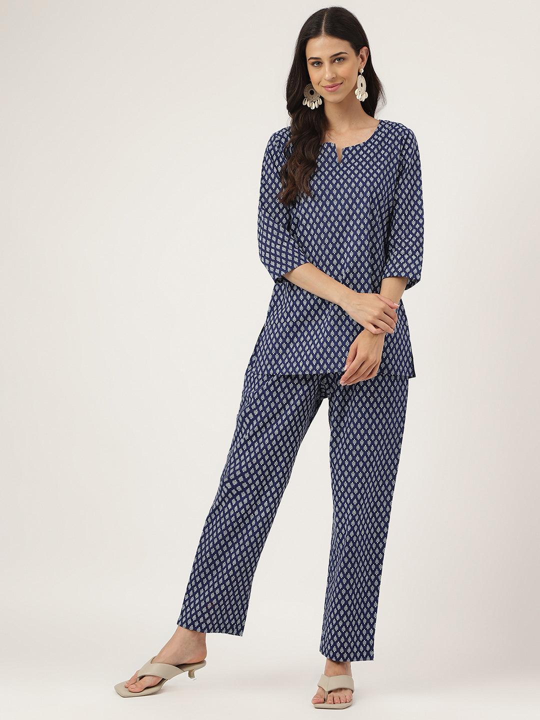 Blue Printed Loungewear/Nightwear — view 1
