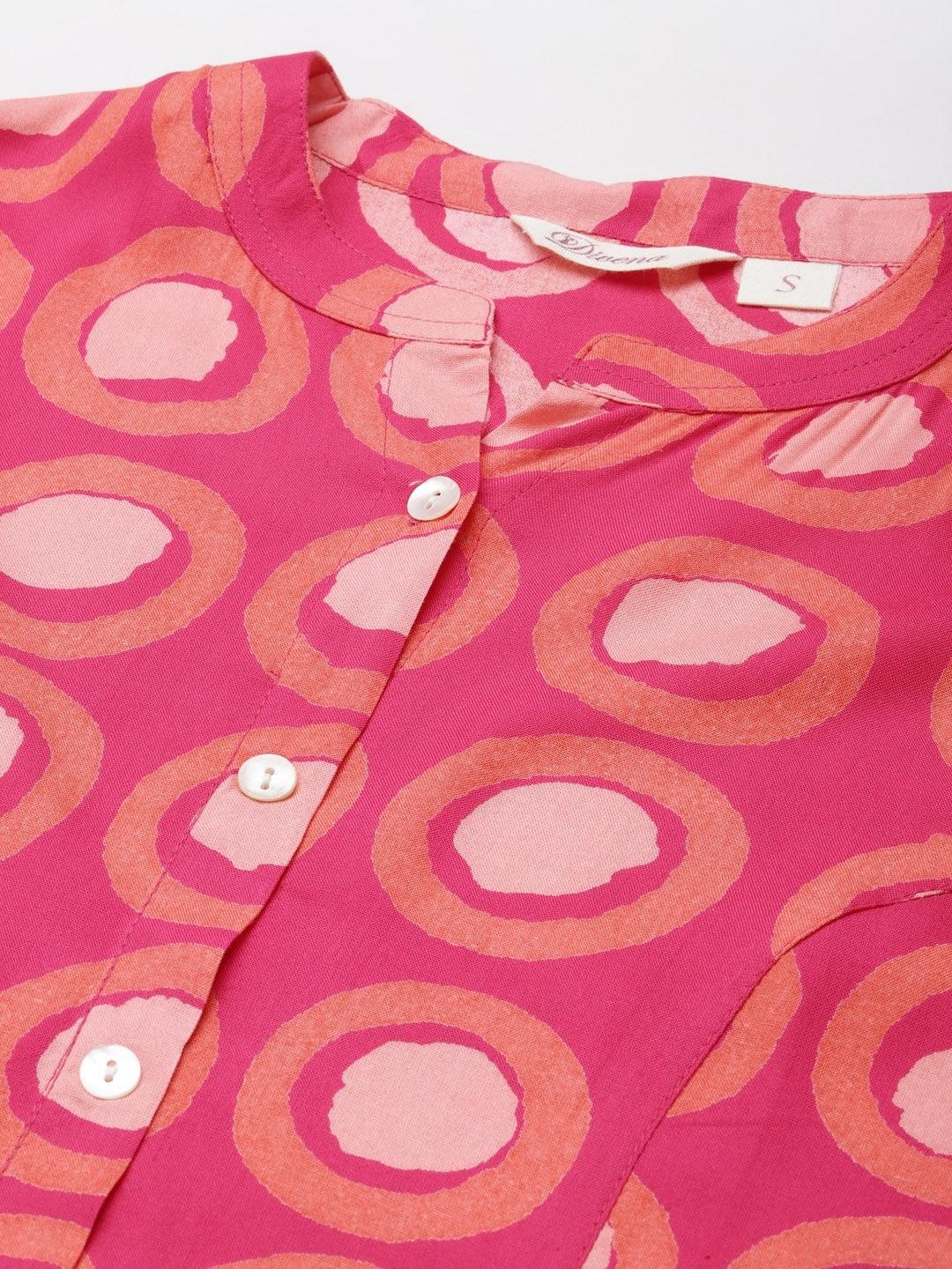Divena Pink Rayon Shirt Style Top - divena world