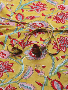 Divena Mahendi Cotton Hand Block Printed Anarkali Kurta - divena world