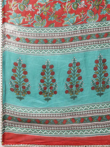 Divena Rama Green Cotton Straight Kurta Pant Set with Dupatta - divena world