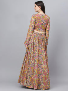 Divena multi–Georgette Flared Lehenga Choli Set - divena world