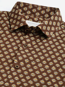 Millennial Men Brown & Mustard Cotton  Full Sleeve  Shirt for Men-MMF0266 - divenaworld.com