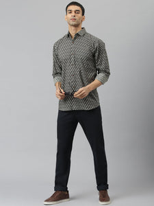 Millennial Men Olive & Cream  Cotton  Full Sleeve  Shirt for Men-MMF0273 - divenaworld.com