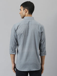 Millennial Men Grey & White  Cotton  Full Sleeve  Shirt for Men-MMF0275 - divenaworld.com